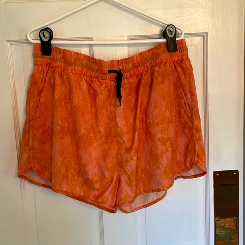 Orange athleisure shorts